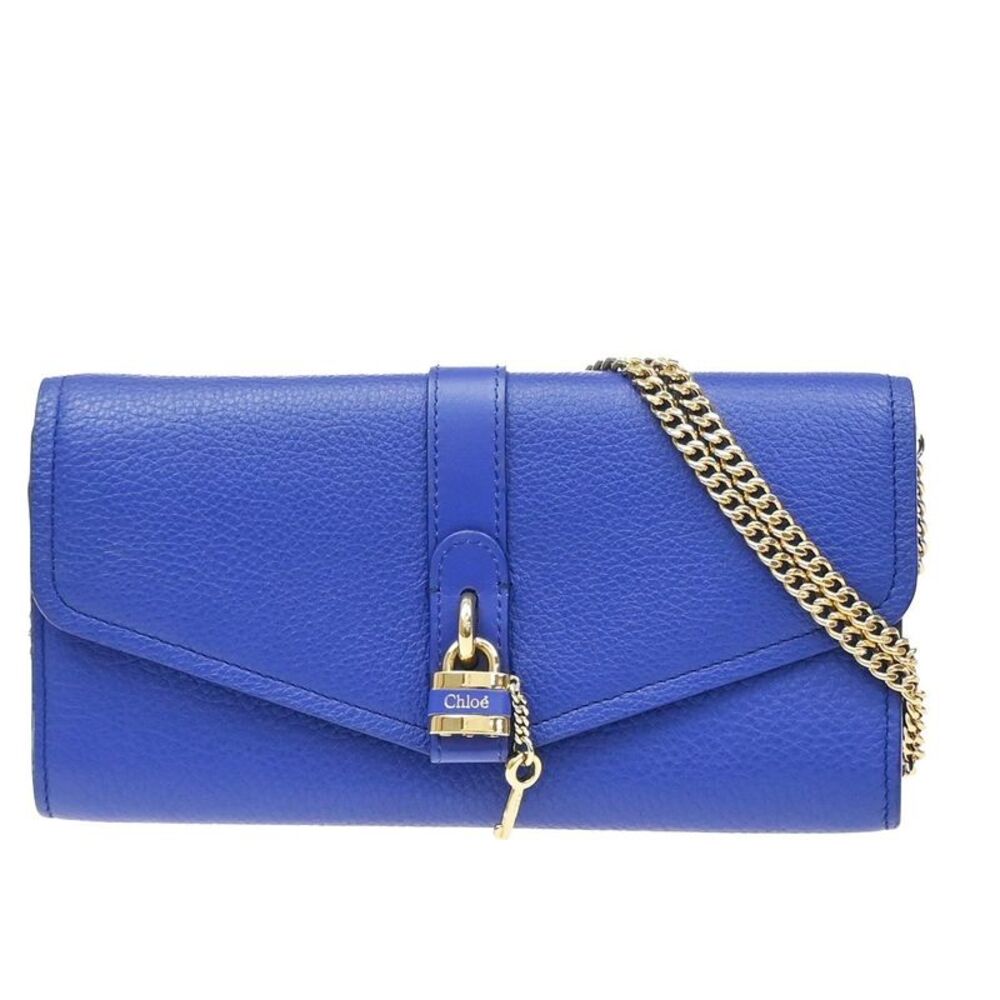 Chloe Aby Chain Leather Blue Leather Shoulder Bag Bag